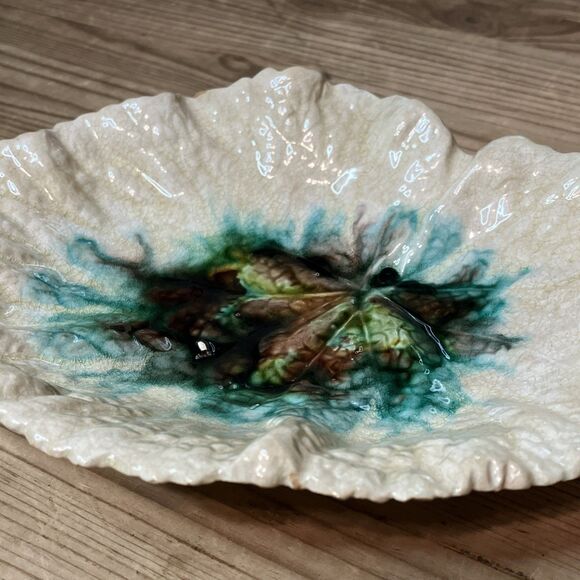 Rare Antique 1770-1820 English Whieldon Creamware Begonia Leaf Bowl Dish